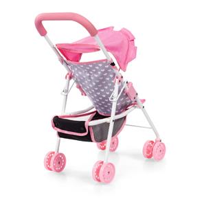 Bayer Design Buggy Dukke Paraplyklapvogn, Pink Hjerter-7