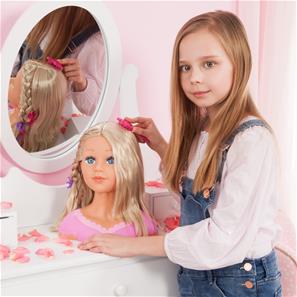 Charlene Super Model Sminke og Frisørhoved, Blond-4