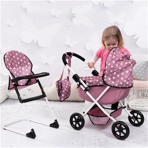 Bayer Design Cosy dukkevogn med Højstol og pusletaske-3