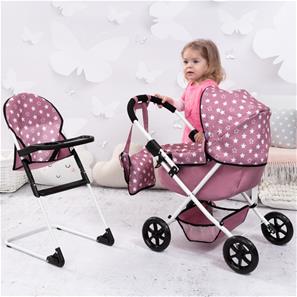 Bayer Design Cosy dukkevogn med Højstol og pusletaske-4