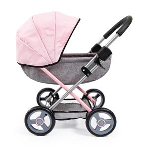Bayer Design Cosy dukkevogn med pusletaske, tæppe  Grå/Pink-11
