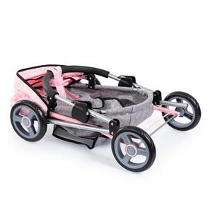 Bayer Design Cosy dukkevogn med pusletaske, tæppe  Grå/Pink-3