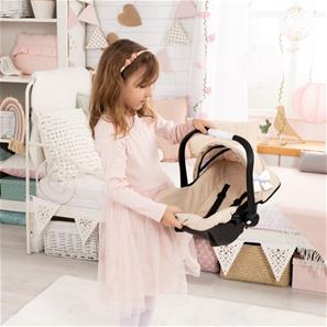 Bayer Design Deluxe Dukkeautostol med solskygge, beige-4