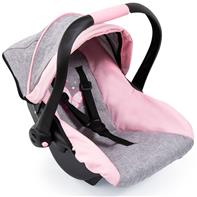Bayer Design Deluxe Dukkeautostol med solskygge, pink/grå