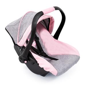 Bayer Design Deluxe Dukkeautostol med solskygge, pink/grå-5