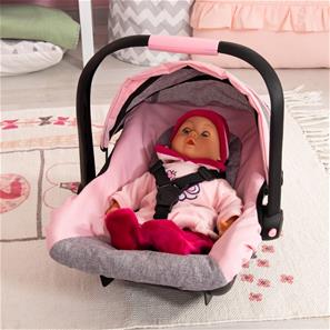 Bayer Design Deluxe Dukkeautostol med solskygge, pink/grå-6