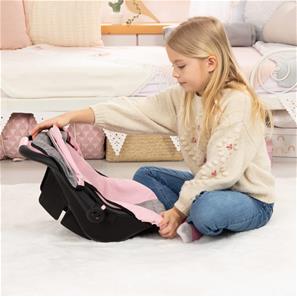 Bayer Design Deluxe Dukkeautostol med solskygge, pink/grå-8