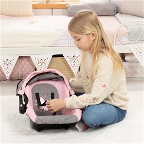 Bayer Design Deluxe Dukkeautostol med solskygge, pink/grå-9