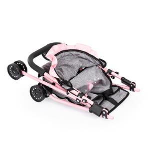 Bayer Design Buggy Dukke Paraplyklapvogn, Grå/Pink-3