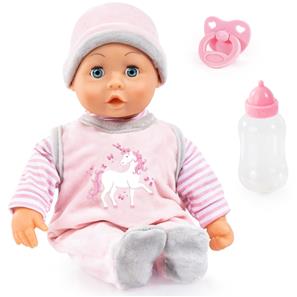 Bayer Design First Words Babydukke 38 cm med  24 funktioner, Unicorn