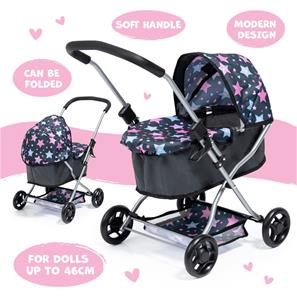 Bayer Design Go dukkevogn (Stars Navy/Grå)-4