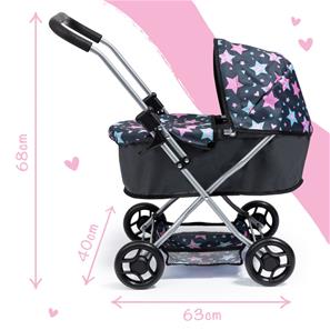 Bayer Design Go dukkevogn (Stars Navy/Grå)-5
