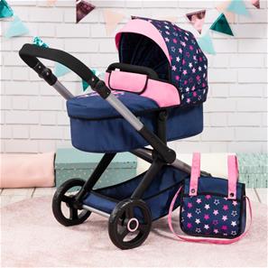 Bayer Design Kombi Dukkevogn XEO, blå/pink-2