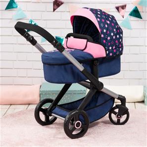 Bayer Design Kombi Dukkevogn XEO, blå/pink-3