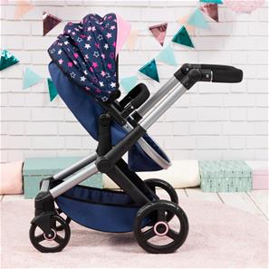Bayer Design Kombi Dukkevogn XEO, blå/pink-5