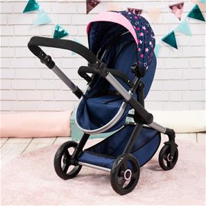 Bayer Design Kombi Dukkevogn XEO, blå/pink-6