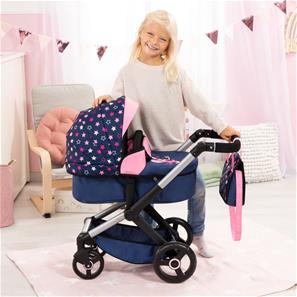 Bayer Design Kombi Dukkevogn XEO, blå/pink-8