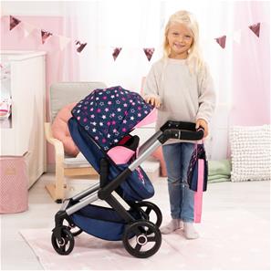 Bayer Design Kombi Dukkevogn XEO, blå/pink-9