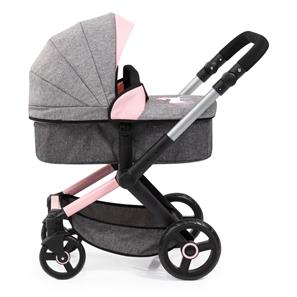 Bayer Design Kombi Dukkevogn XEO deluxe Sæt, Grå/Pink-12