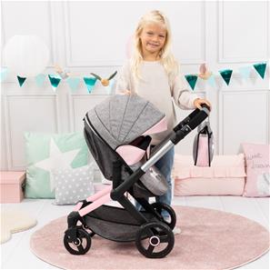 Bayer Design Kombi Dukkevogn XEO deluxe Sæt, Grå/Pink-3