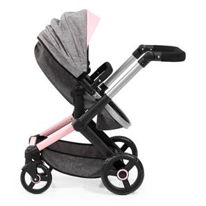 Bayer Design Kombi Dukkevogn XEO deluxe Sæt, Grå/Pink-9
