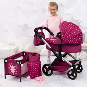 Bayer Design Kombi Dukkevogn XEO deluxe Sæt, mørk pink-2