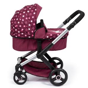Bayer Design Kombi Dukkevogn XEO, Mørkerød-11