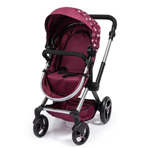 Bayer Design Kombi Dukkevogn XEO, Mørkerød-9