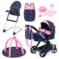 Bayer Design Kombi Dukkevogn XEO deluxe Sæt, blå/pink