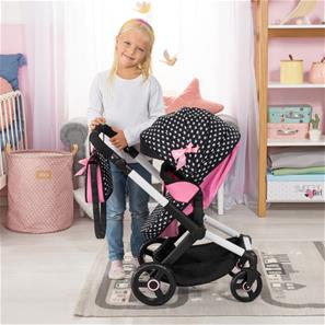 Bayer Design Kombi Dukkevogn XEO, sort/pink-2