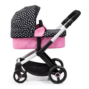 Bayer Design Kombi Dukkevogn XEO, sort/pink-6