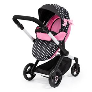 Bayer Design Kombi Dukkevogn XEO, sort/pink-9