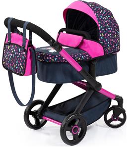 Bayer Design Kombi Dukkevogn XEO, sort/pink