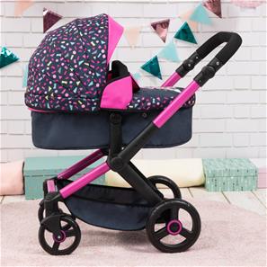 Bayer Design Kombi Dukkevogn XEO, sort/pink-10