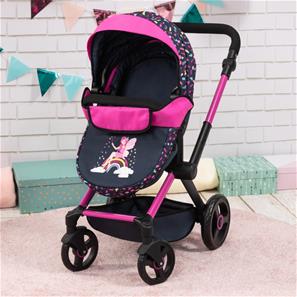Bayer Design Kombi Dukkevogn XEO, sort/pink-6