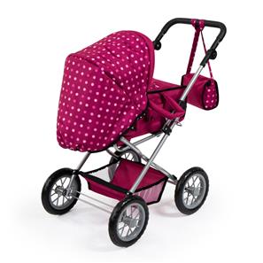 Bayer Design Kombi Grande dukkevogn med lift og pusletaske, mørk pink-2