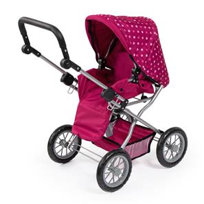 Bayer Design Kombi Grande dukkevogn med lift og pusletaske, mørk pink-5