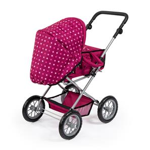 Bayer Design Kombi Grande dukkevogn med lift og pusletaske, mørk pink-6