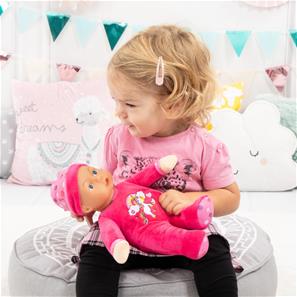 Bayer Design Min Første Baby Dukke med lyde 30cm - Mørk Pink-7
