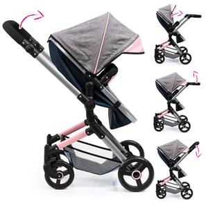 Bayer Design NEO VARIO Kombi Dukkevogn , Grå/Pink/Sort-4