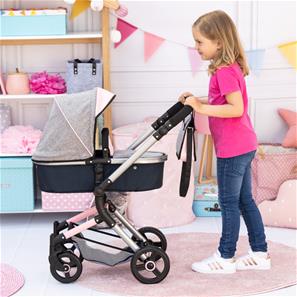 Bayer Design NEO VARIO Kombi Dukkevogn , Grå/Pink/Sort-6