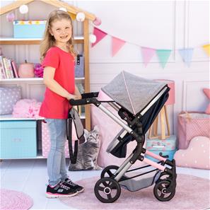Bayer Design NEO VARIO Kombi Dukkevogn , Grå/Pink/Sort-8