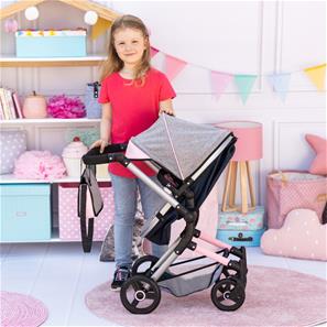 Bayer Design NEO VARIO Kombi Dukkevogn , Grå/Pink/Sort-9
