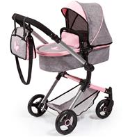 Bayer Design NEO VARIO Kombi Dukkevogn , Grå/Pink