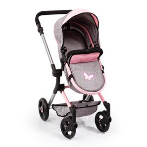 Bayer Design NEO VARIO Kombi Dukkevogn , Grå/Pink-11