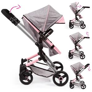 Bayer Design NEO VARIO Kombi Dukkevogn , Grå/Pink-3