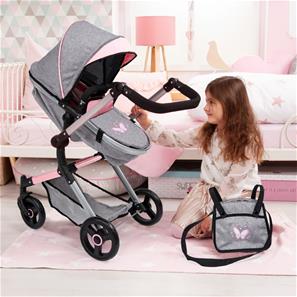 Bayer Design NEO VARIO Kombi Dukkevogn , Grå/Pink-4