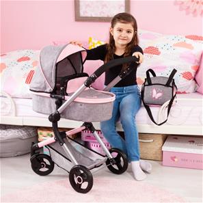Bayer Design NEO VARIO Kombi Dukkevogn , Grå/Pink-5