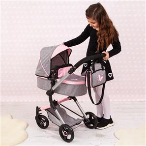 Bayer Design NEO VARIO Kombi Dukkevogn , Grå/Pink-7