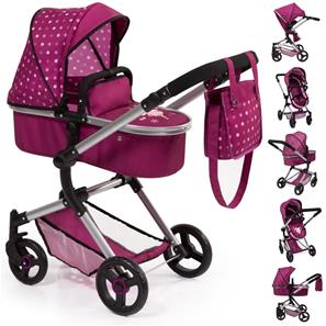 Bayer Design NEO VARIO Kombi Dukkevogn , Mørk pink-2